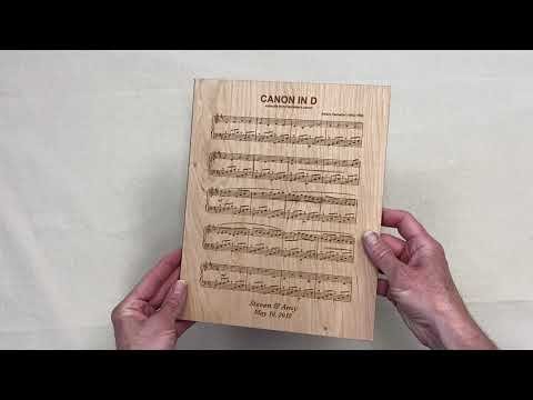 wood sheet music 5th or 6th anniversary gift idea