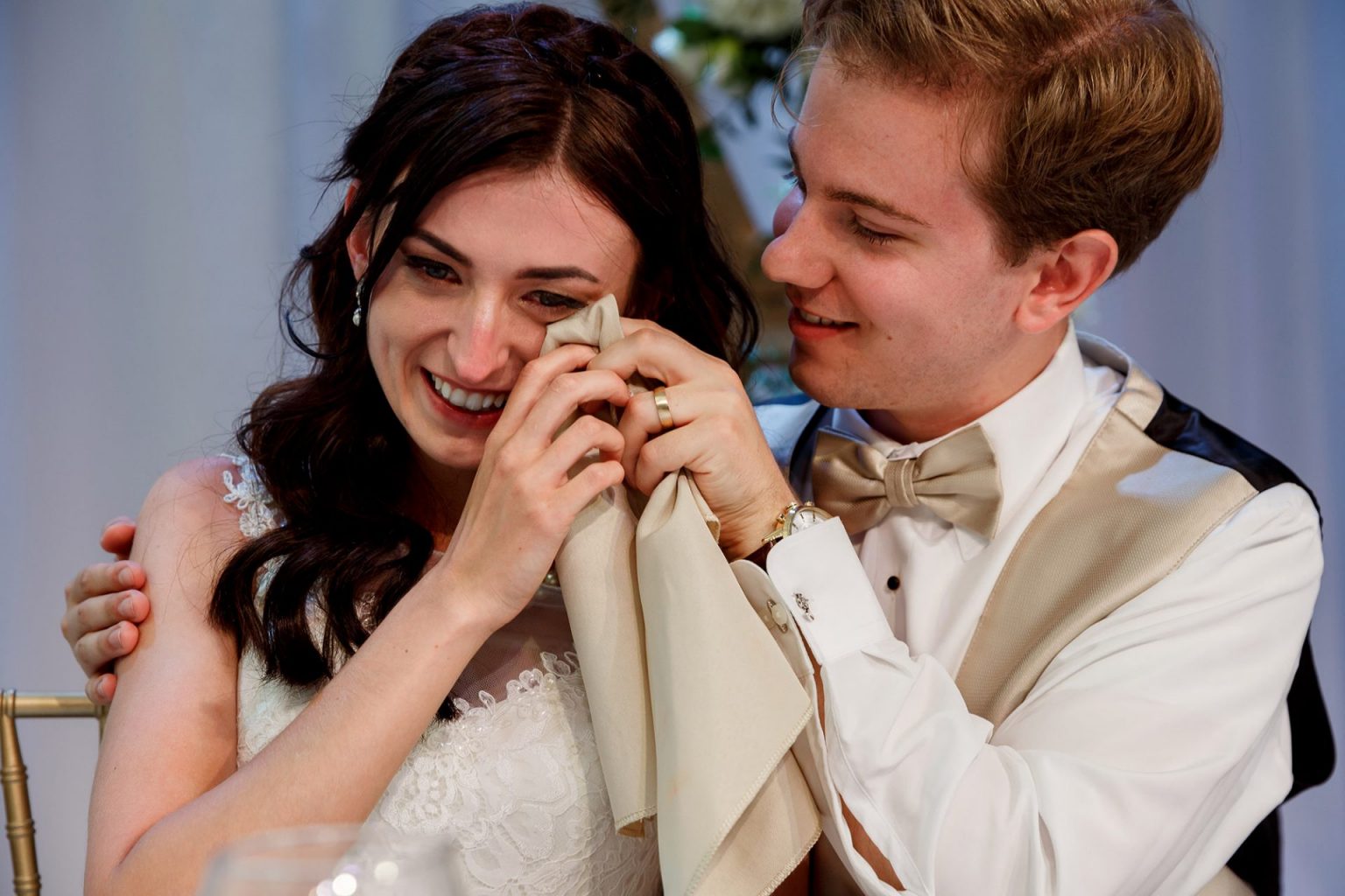 teary eyed bride