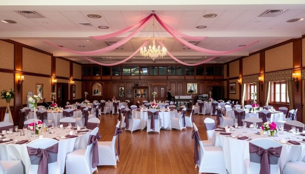 Moseley All Services Club set up for an Asian wedding with affordable decorations