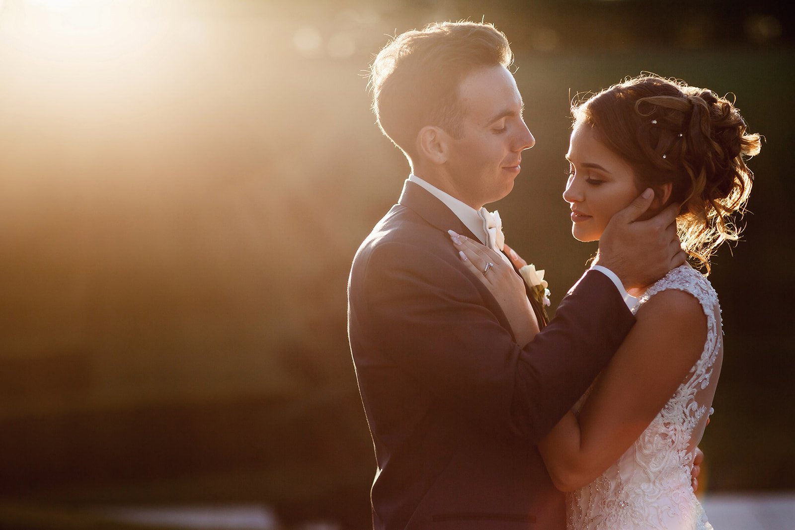 Couple sunset portrait Birmingham wedding photography