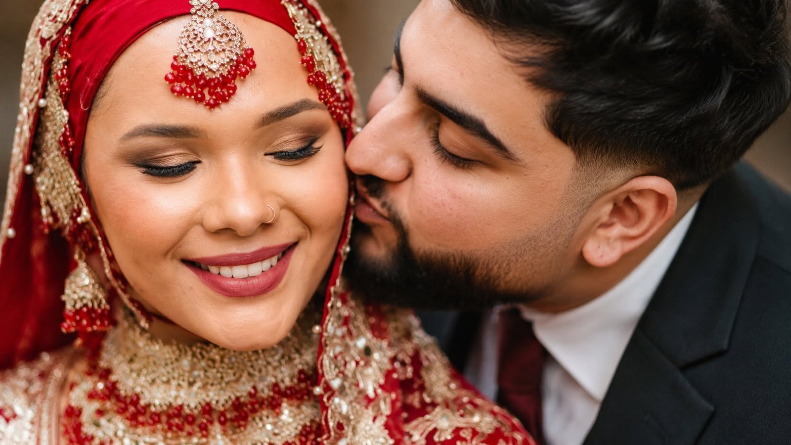 Muslim wedding couple photographed at their Birmingham wedding venue