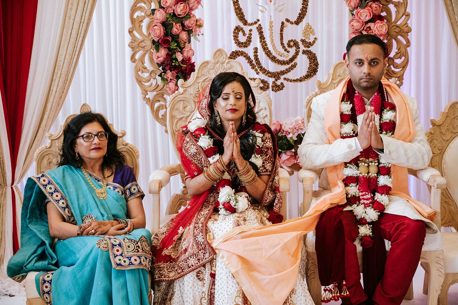Hindu bride and groom during their wedding ceremony